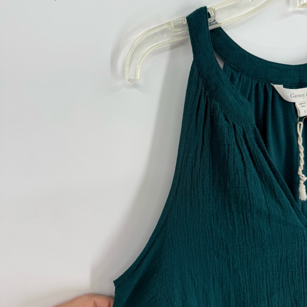 Garnet Hill Dress Womens Size Small Green Gauze Sleeveless Shift Casual Basic - Picture 6 of 10